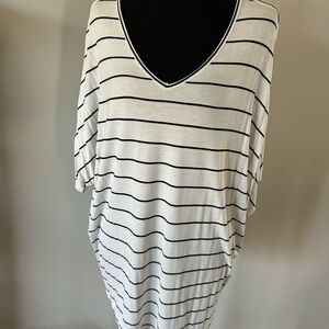 Maurices Black and White Striped Tunic Top